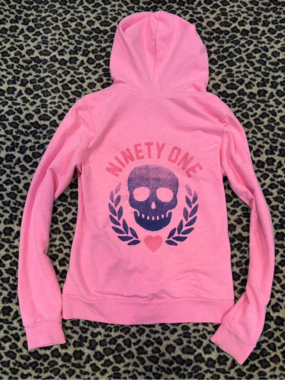 Hard Candy pink skull zip up